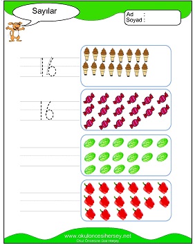 okul öncesi 1 sayısı çizgi çalışması